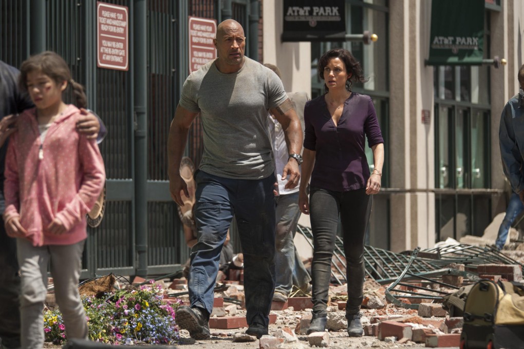 Dwayne Johnson and Carla Gugino