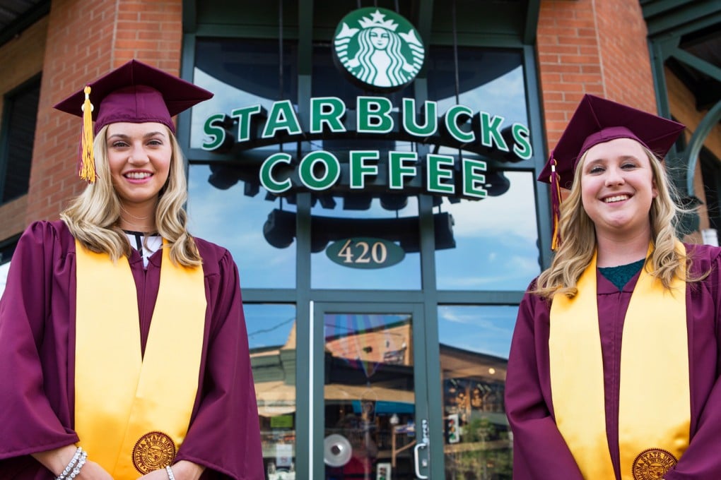 Starbucks College Achievement ASU Grads Stephanie and Karli. Photo: ASU