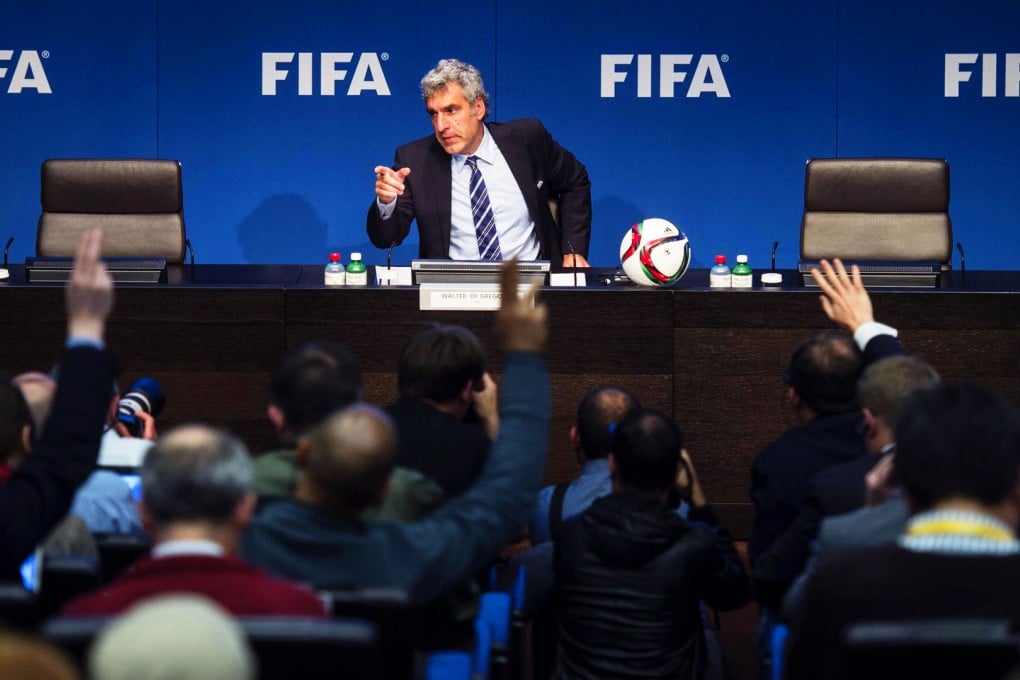 Fifa spokesman Walter De Gregorio takes questions. Photo: EPA