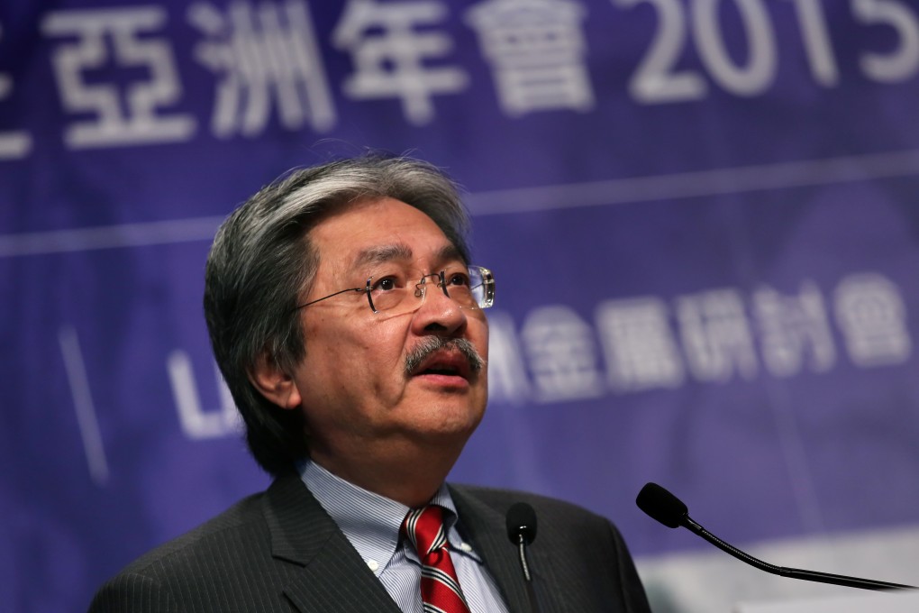 Financial Secretary John Tsang Chun-wah speaking at a conference in Hong Kong, where he has been an active supporter of Islamic finance as the second sukuk bond was launched here. Photo: Jonathan Wong