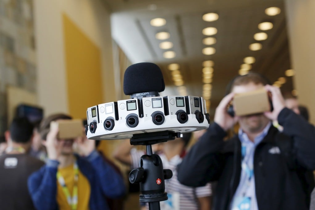 A GoPro device featuring 16 cameras, to be used with Google's "Jump," to provide viewers with 360-degree video, is shown during the Google I/O developers conference in San Francisco. Photo: Reuters