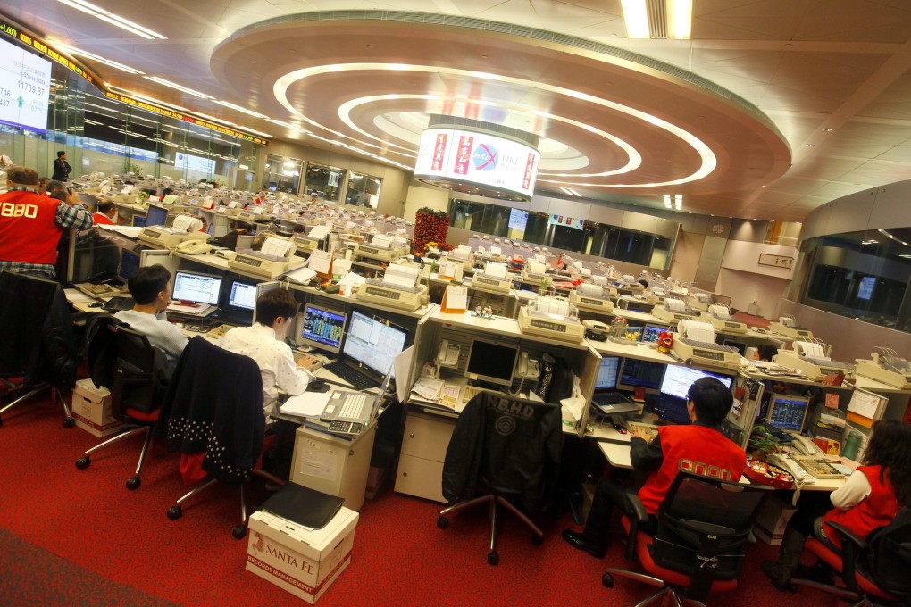 The trading floor of the Hong Kong stock market. China-based ETFs ran into heavy selling on Thursday as it matched the sell-off seen in Hong Kong and Shanghai equity markets. Photo: EPA