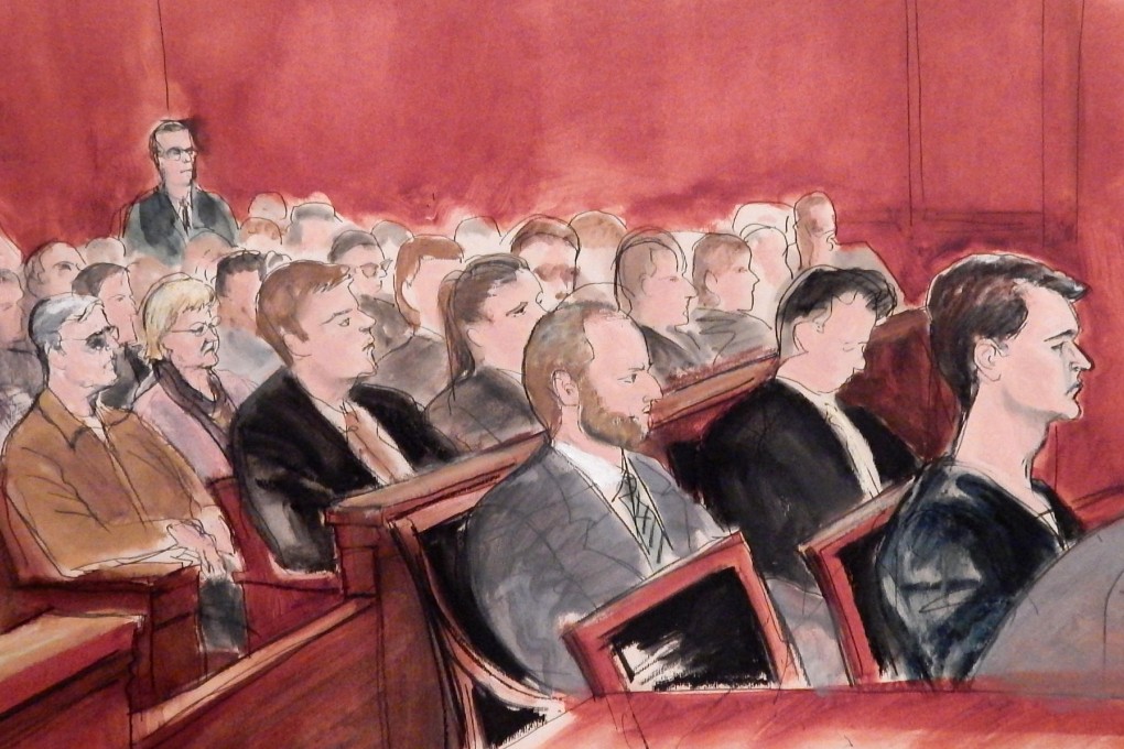 Courtroom drawing of 31-year-old Ross Ulbricht, right.Photo: AP