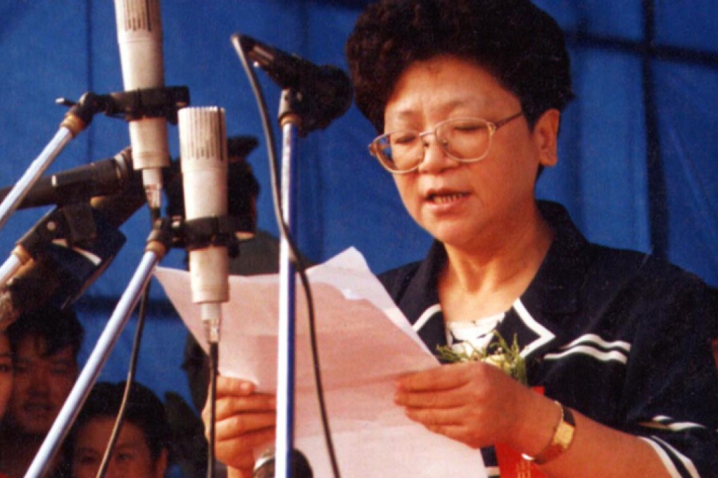 This undated file photo shows Yang Xiuzhu, then the vice-mayor of Wenzhou, speaking during a campaign in Zhejiang province. Photo: SCMP Pictures