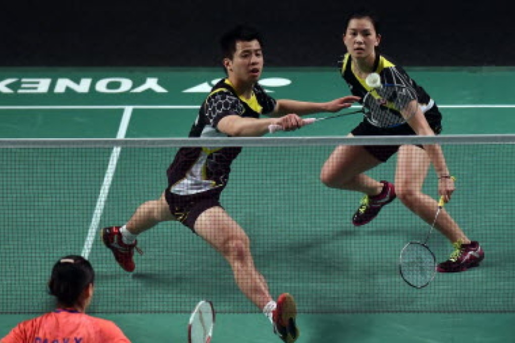 Lee Chun-hei and Chau Hoi-wah in action against China at the Australia Superseries tournament. Photos: AFP