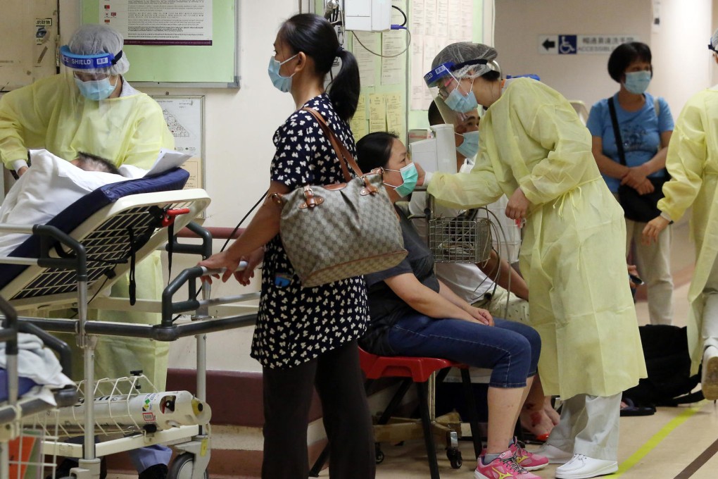 Safety first in Kwong Wah Hospital yesterday. Photo: Sam Tsang