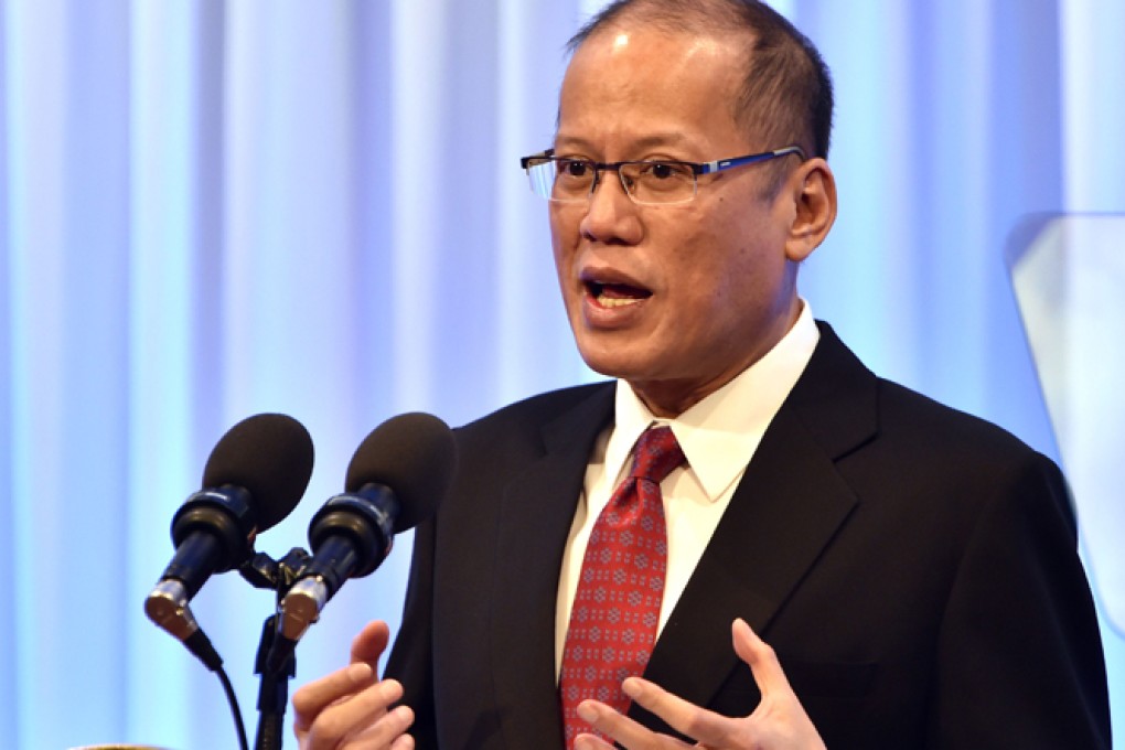 Philippine President Benigno Aquino delivers a speech at the "Future of Asia" forum in Tokyo. Photo: AFP