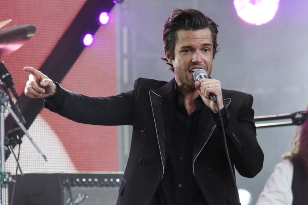 Brandon Flowers performing on Jimmy Kimmel Live in Hollywood last month. Photo: Corbis