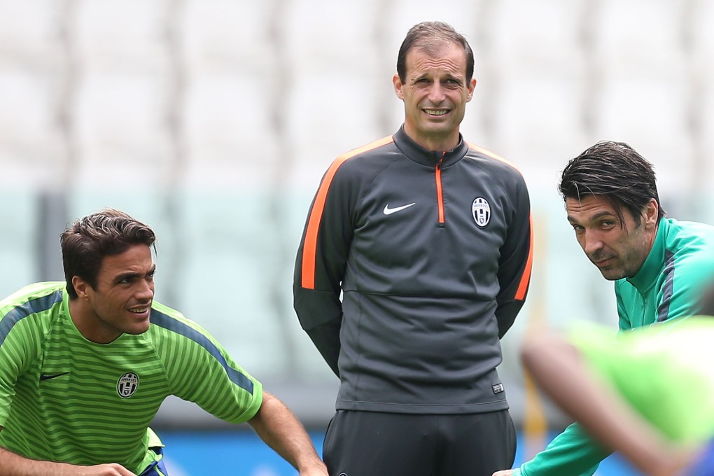 Massimiliano Allegri presides over a Juventus training session. Photo: AP