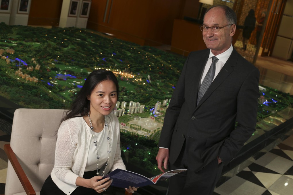 Catherine Chu of Mission Hills Group and John Jalsevac, head of Mission Hills International School in Shenzhen. Photo: K.Y. Cheng