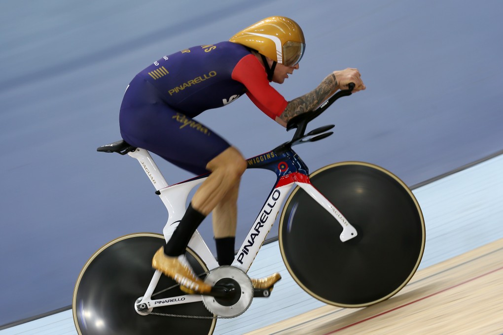 Bradley Wiggins on his way to breaking the world record. Photo: AP
