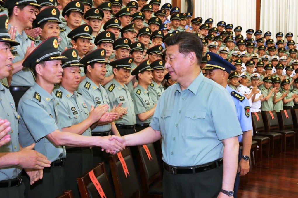 Chinese President Xi Jinping, also the general secretary of the Communist Party, meets senior PLA officers. Photo: Xinhua