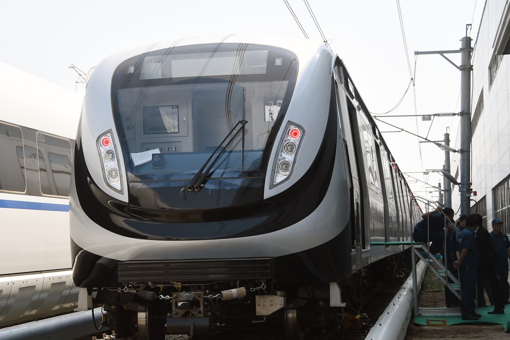 A train running in China's Jilin province as shares of CRRC, the newly created unit of the country's largest trainmakers, jumped on Monday on its debut in Hong Kong and Shanghai. Photo: Xinhua