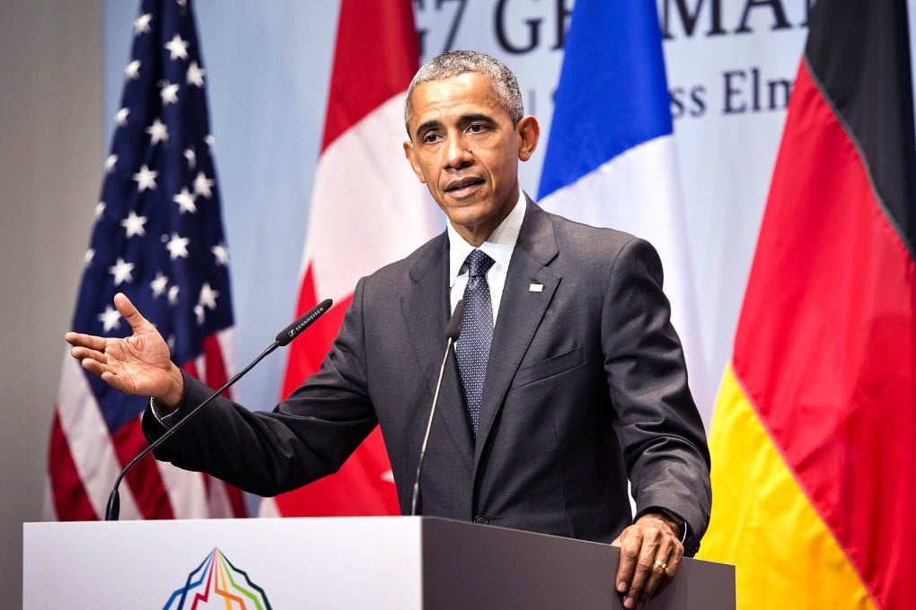 US President Barack Obama speaks during a press conference of the G7 summit at the Elmau Castle near Garmisch-Partenkirchen, southern Germany, on June 8, 2015. Photo: Xinhua