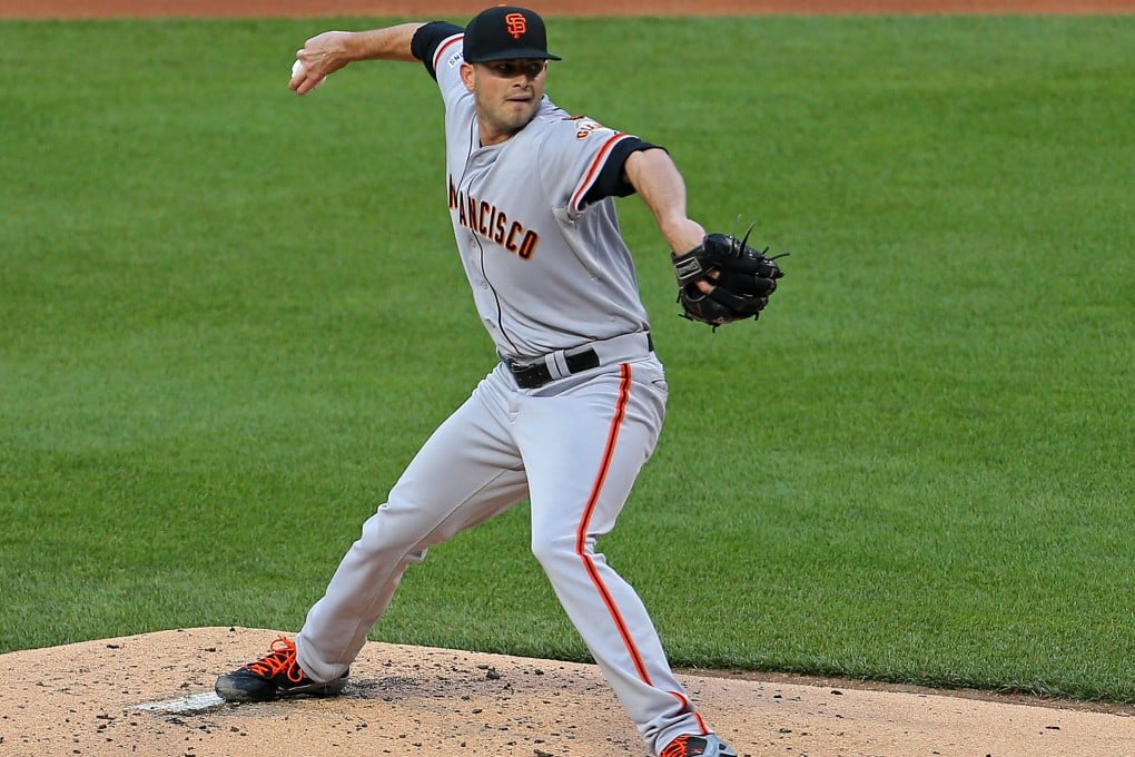 Chris Heston allowed three baserunners, all on hit batters. Photo: USA Today
