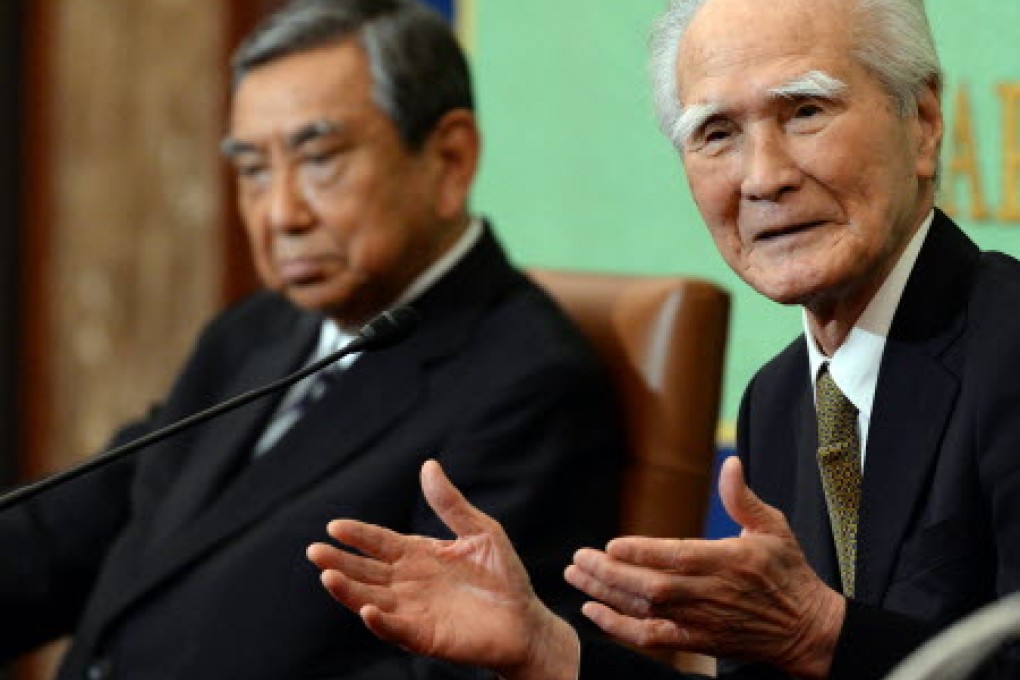Former Japanese Prime Minister Tomiichi Murayama, who  authored Japan’s landmark 1995 apology, speaks during a news conference in Tokyo. Photo: Xinhua