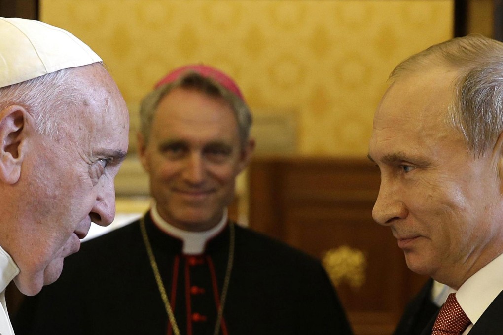Pope Francis receives Russian President Vladimir Putin in a private audience in the Vatican. Photo: EPA