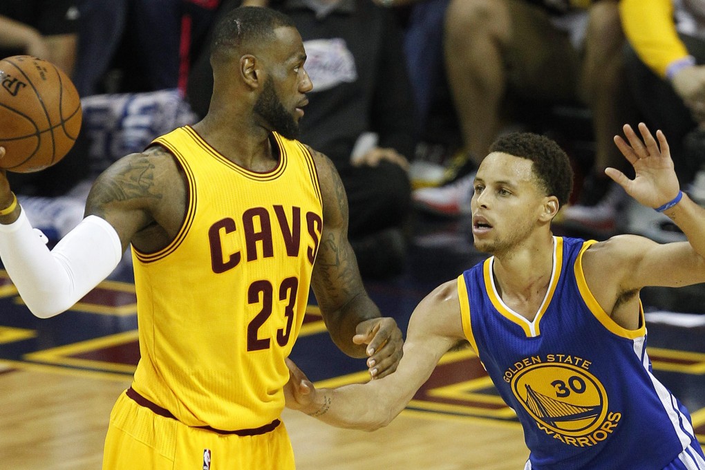 All eyes will be on LeBron James, seen facing off against Stephen Curry of the Golden State Warriors. Can James coax two more wins out of his banged-up and exhausted team over a superior Warriors squad? Photo: EPA