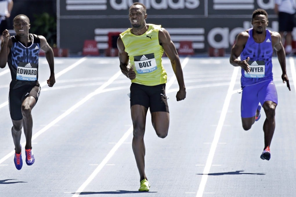 Usain Bolt wins the 200 metres in a 'slow' 20.29 seconds at the Adidas Grand Prix at Icahn Stadium in New York. Photo: EPA