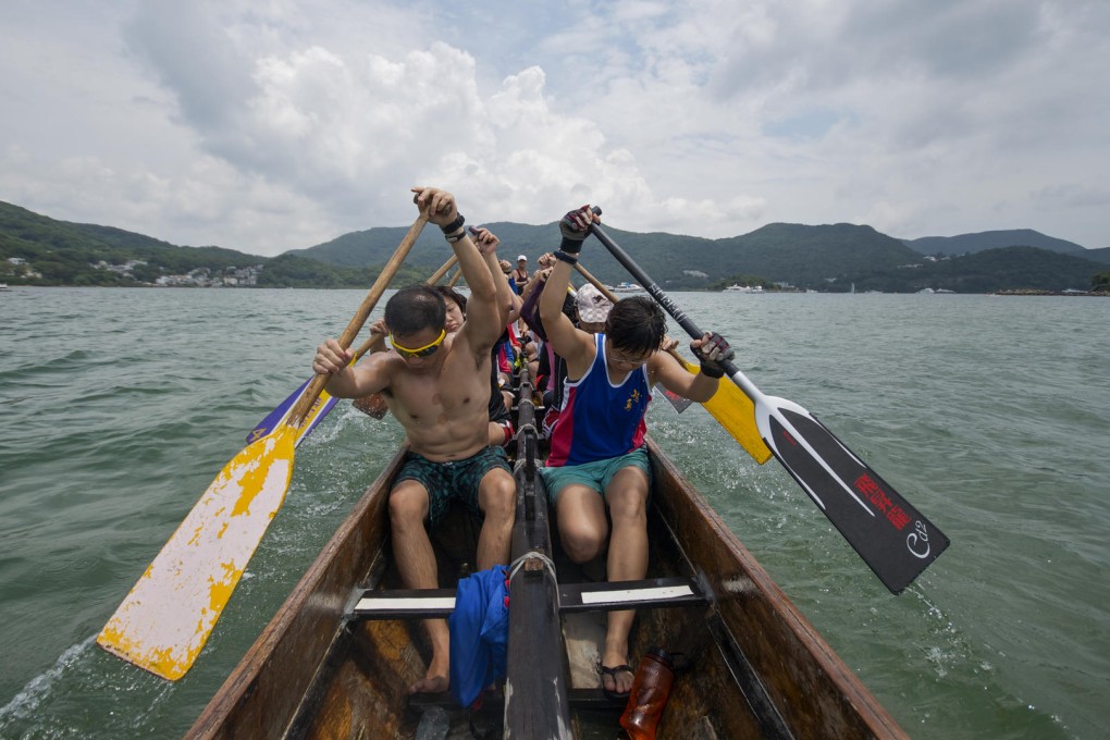 Team Altius Dragon are put through their paces off Sai Kung.Photo: Hannah Grogan