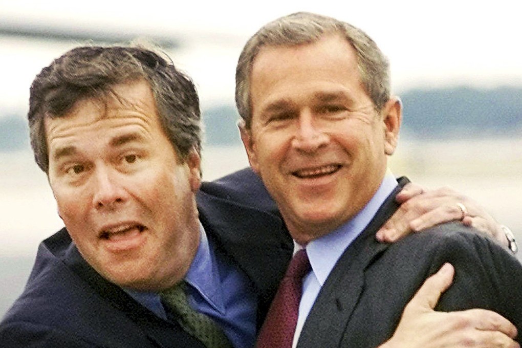 Jeb Bush (left) with his brother, former US President George W Bush, is due to enter an already-crowded Republican field. Photo: Reuters