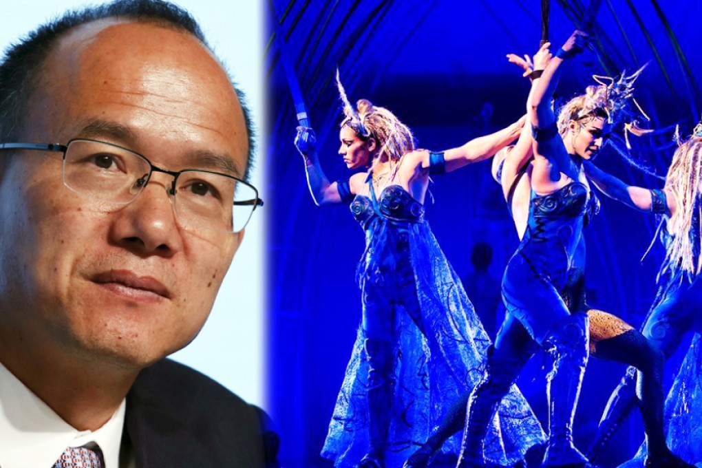 Guo Guangchang (left) chairman of Fosun Group, which owns 25 per cent on Cirque du Soleil, will bring the show 'Toruk – The First Flight', based on the hit film, 'Avatar', to China in 2017. Photos: Reuters/Charles William Pelletier