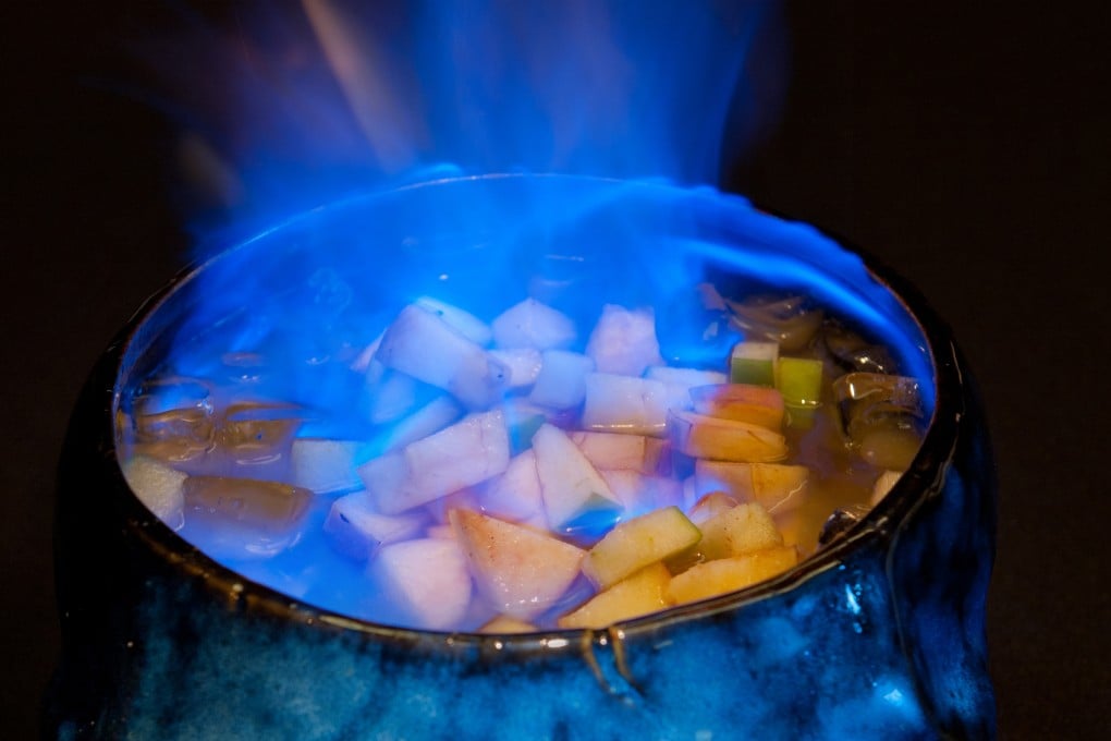 Marie Laveau's Voodoo Brew punch, served at Flame in Macau. One drink serves four to six people.