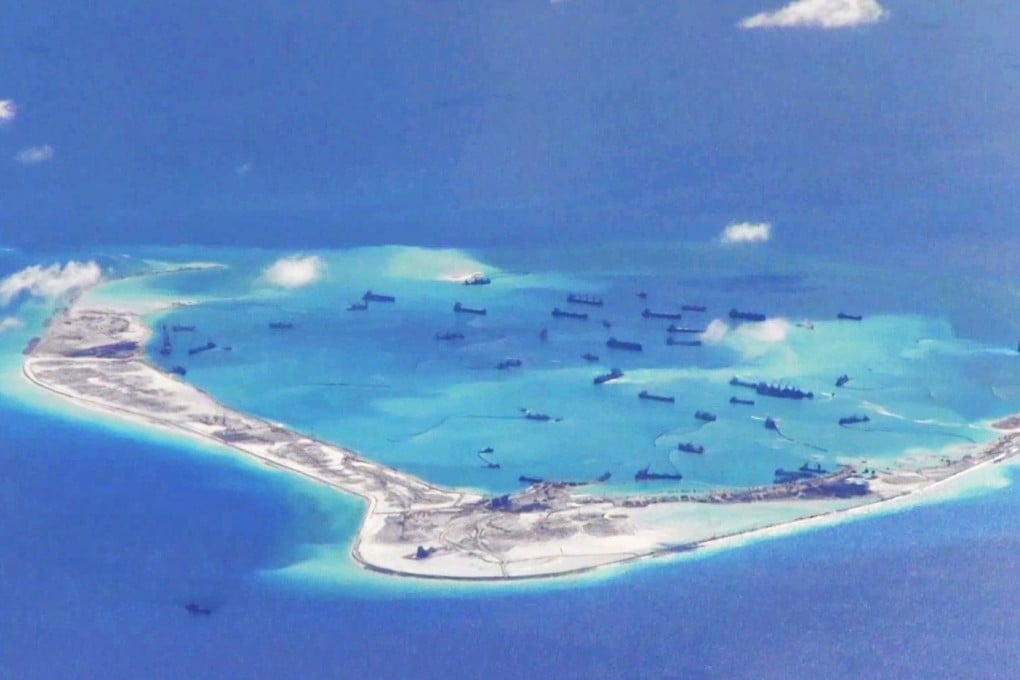 Chinese dredging vessels are purportedly seen in the waters around Mischief Reef in the disputed Spratly Islands in the South China Sea. Photo: Reuters