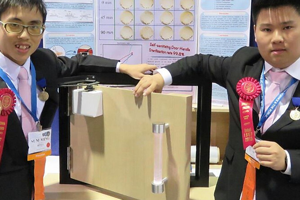 Simon Wong (left) and Michael Li with their invention.