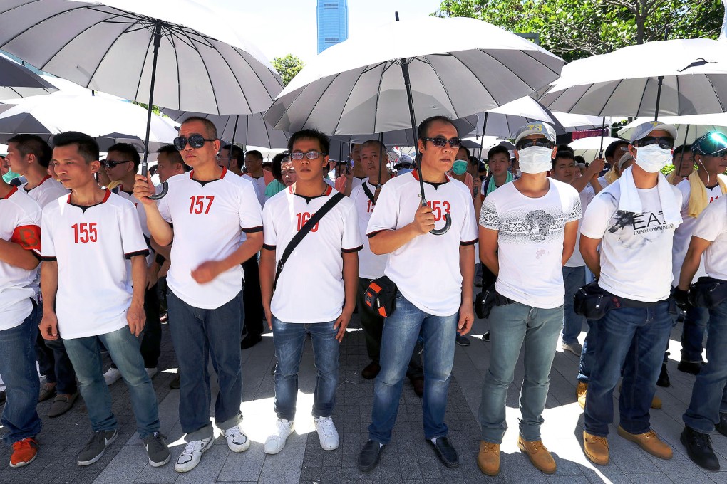 Pro-Beijing demonstrators rallied at Legco. Photo: Edmond So