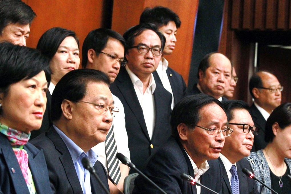 Ip Kwok-him (centered) took responsibility for the botched walkout. Photo: May Tse