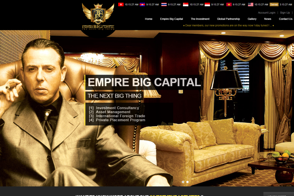 Empire Big Capital is registered in Hong Kong, although the company vacated its office in Central two months ago without updating its website or the Companies Registry.