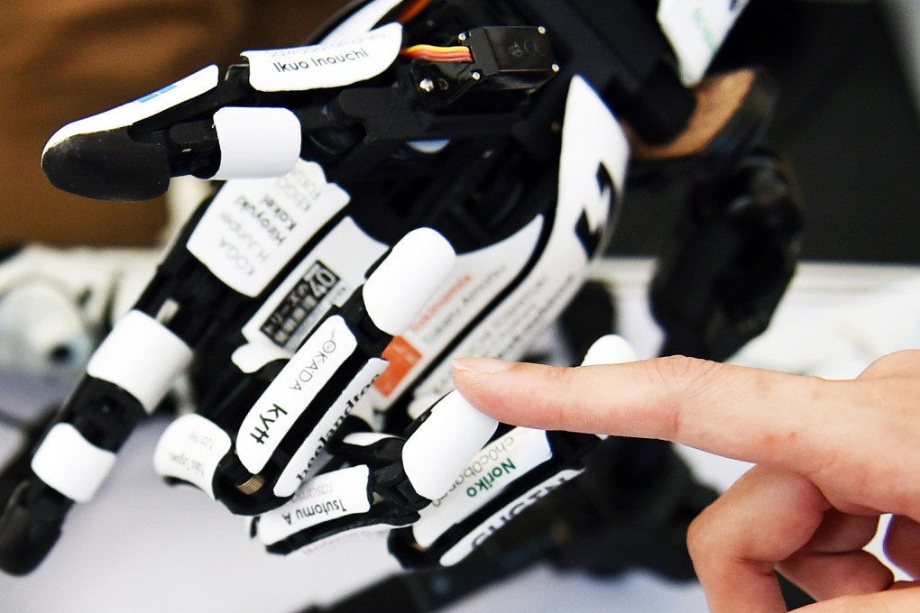A smart artificial hand was among the products displayed at 2015 Shenzhen Maker Week. The Chinese city aims to attract 100,000 global makers to set up shop by 2017. Photo: Xinhua