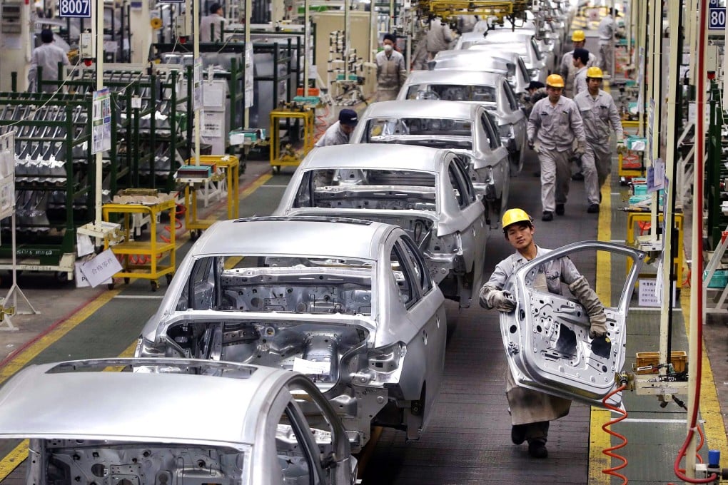 A car factory production line in Wuhan in central China. Photo: Reuters