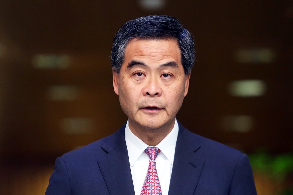 Leung said his government had reached its four main goals in the past year. Photo: Sam Tsang