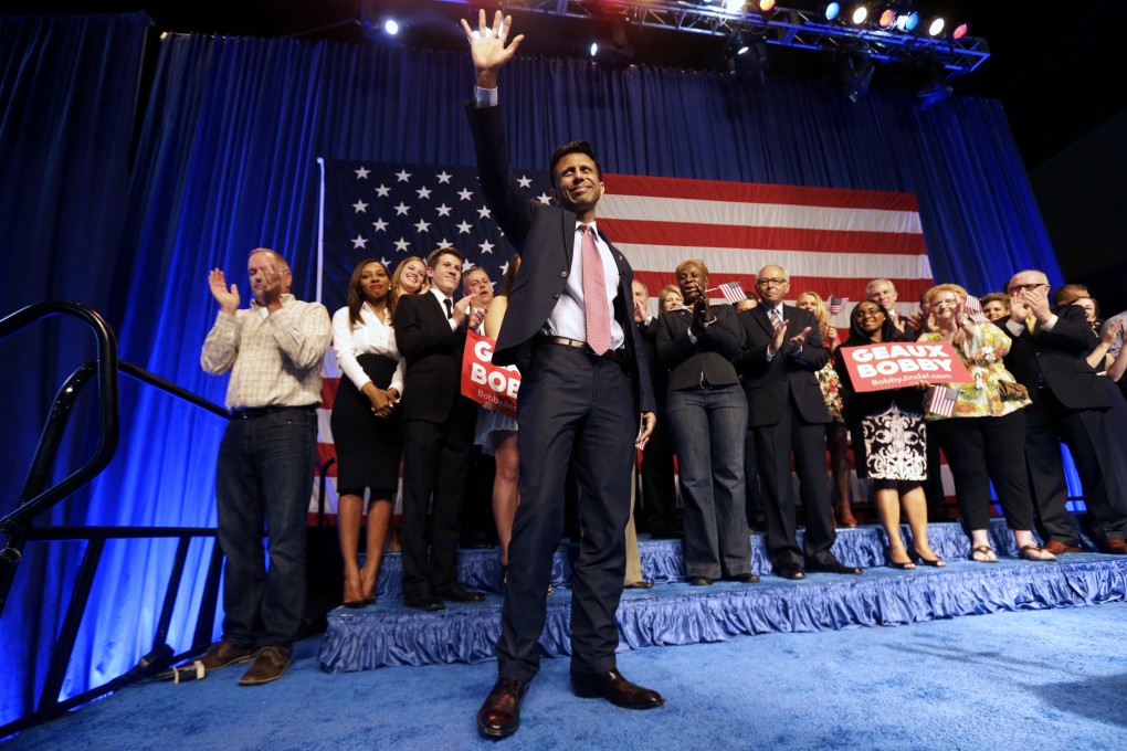 Louisiana Governor Bobby Jindal waves to supporters after announcing his candidacy for president on Wednesday. Photo: Associated Press