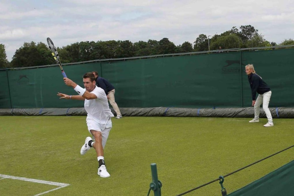 Austin Krajicek of the US during qualifying for Wimbledon. Krajicek lost to Yannick Mertens of Belgium in the first round. Photo: Reuters