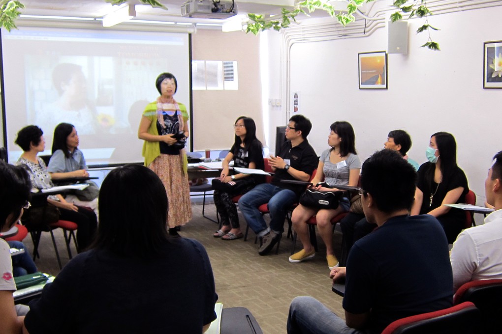 Volunteers at the Samaritan Befrienders Hong Kong Hotline Centre undergo training provided by the Samaritan Befrienders Hong Kong.