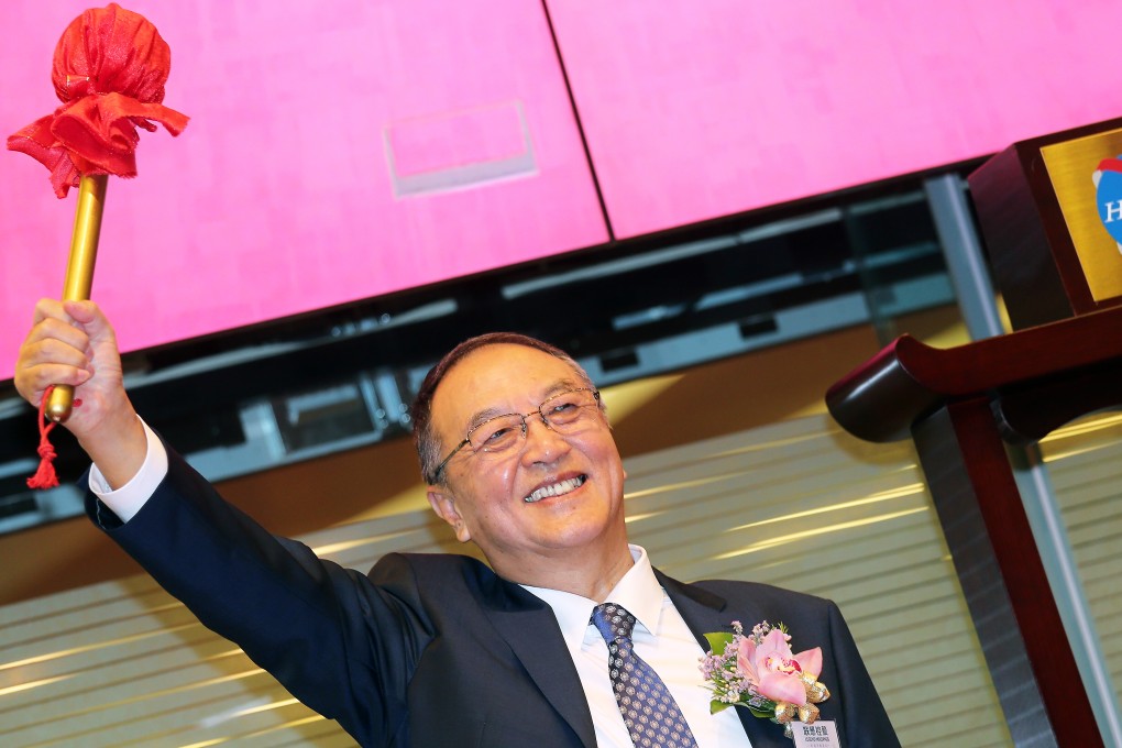 Liu Chuanzhi, the founder of Legend Holdings Corp, at the ceremony celebrating his company's listing in Hong Kong. Photo: David Wong