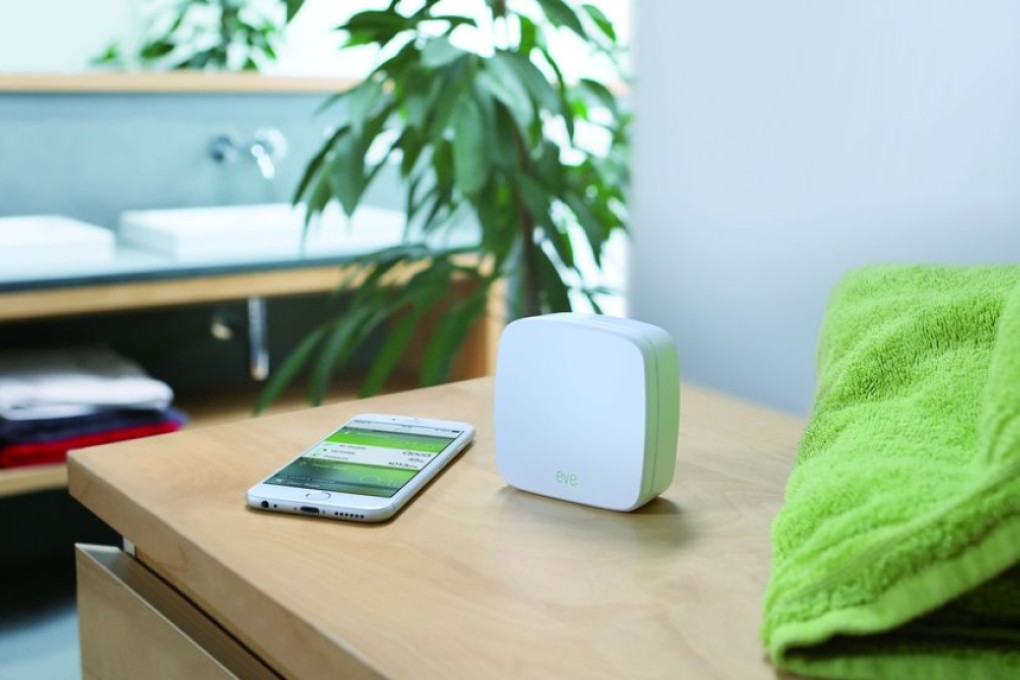 The Eve Room measures indoor air quality, temperature and humidity.
