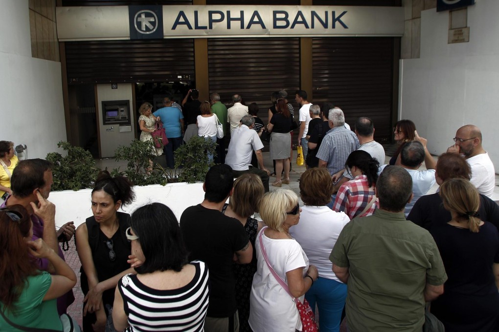 Greek economic output fell 22 per cent from 2008 to 2012, one of the worst recessions to hit any country during peacetime. Photo: EPA