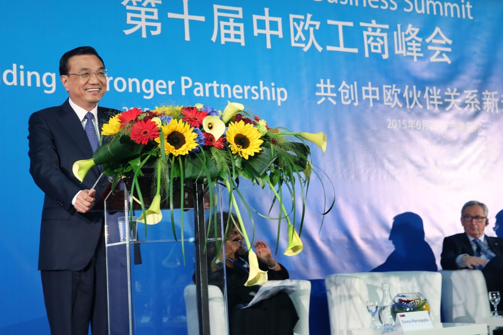 Chinese Premier Li Keqiang delivers a speech during the European Union-China Business Summit in Brussels. Photo: Xinhua