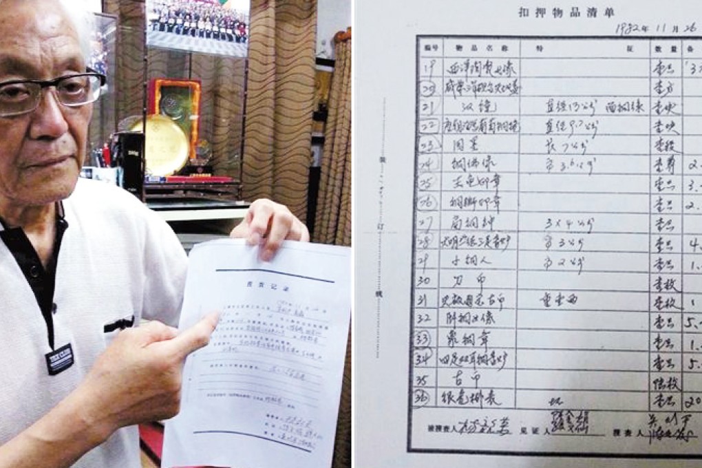 Yang Shaorong with a list of the missing items. Photo: SCMP Pictures