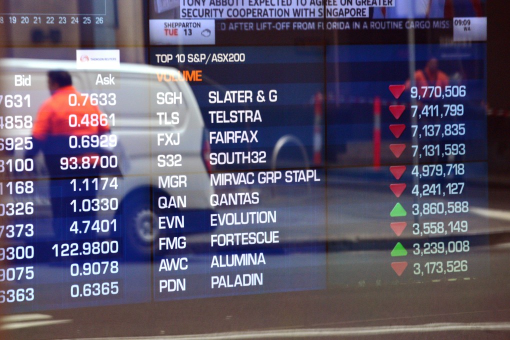 The S&P/ASX200 index in Australia, where freight company Asciano is considering an offer from Canada's Brookfield Infrastructure Group. Photo: AFP