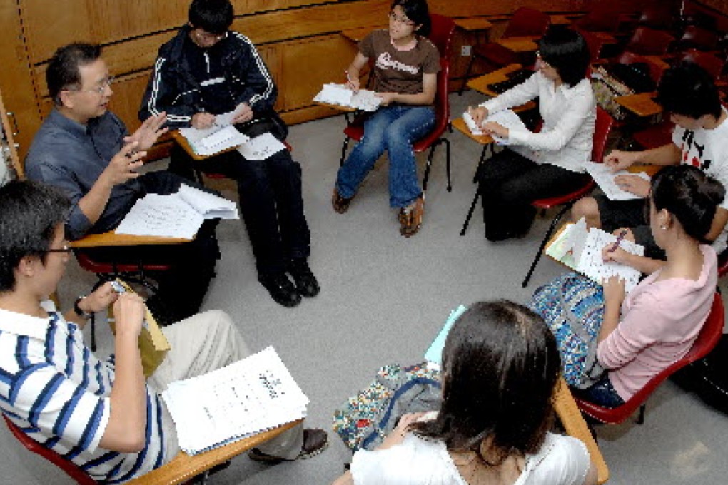 Seminars such as this one at the University of Hong Kong help to educate women about domestic viollence. Photo: Steve Cray