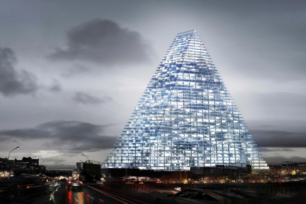 The Tour Triangle building, 180 metres high and vying on the skyline with the Eiffel Tower, will house a 120-room hotel and 70,000 square metres of office space. Photo: AP