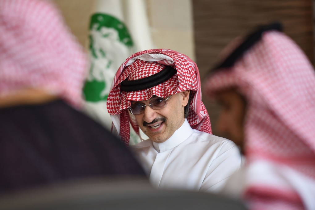Saudi Arabia's billionaire Prince Alwaleed bin Talal gives a press conference in the Saudi capital, Riyadh, on Wednesday, at which he said he would donate his fortune to charity. Photo: Agence France-Presse