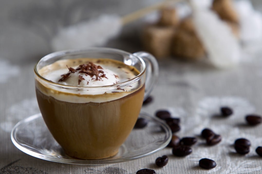 Vanilla ice cream affogato.