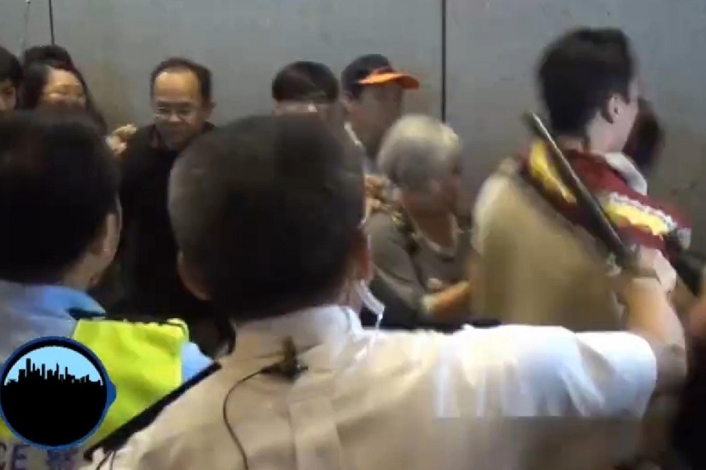 Police in action in Mong Kok.