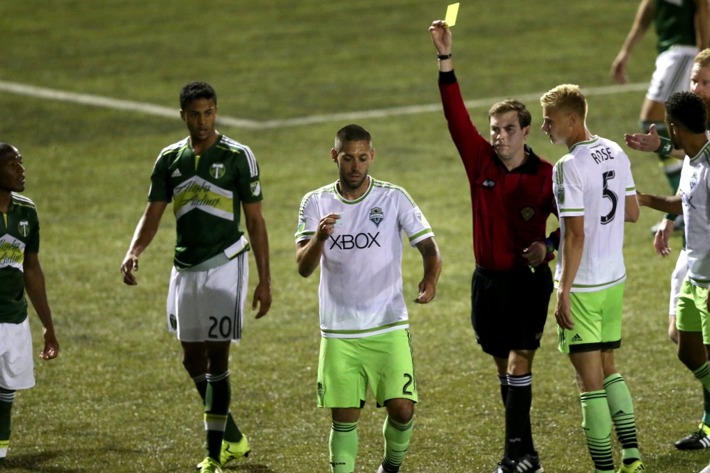 Seattle Sounders' Clint Dempsey was sent off for tearing up the referee's notebook. Photo: AP